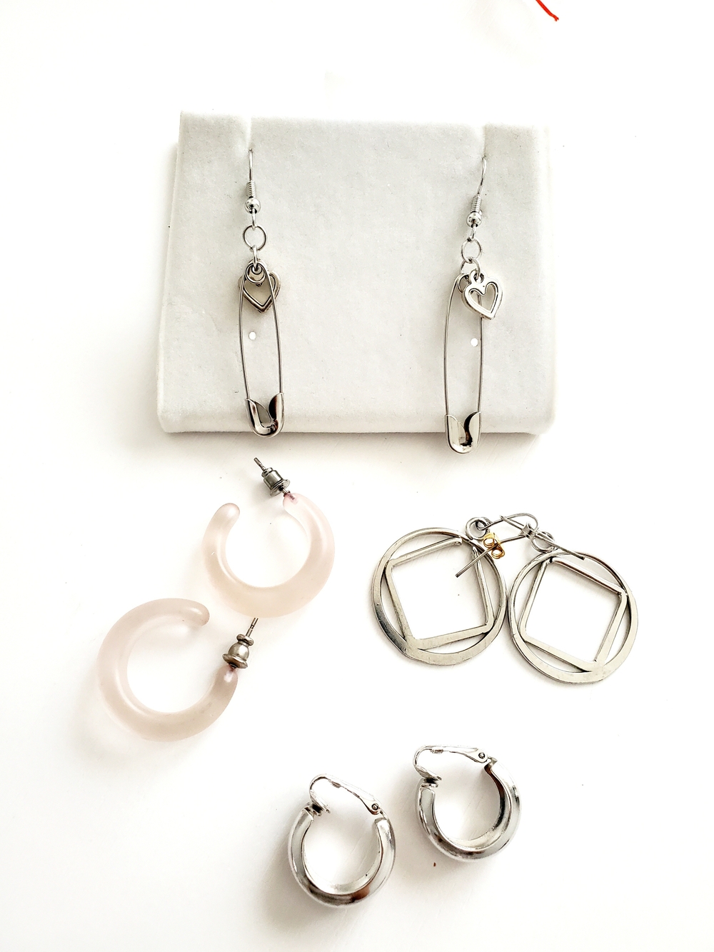 Silver & Transparent  Earrings Set